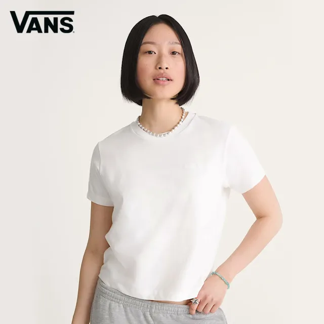 【VANS】官方旗艦 Salton Crew 女款白色短袖T恤