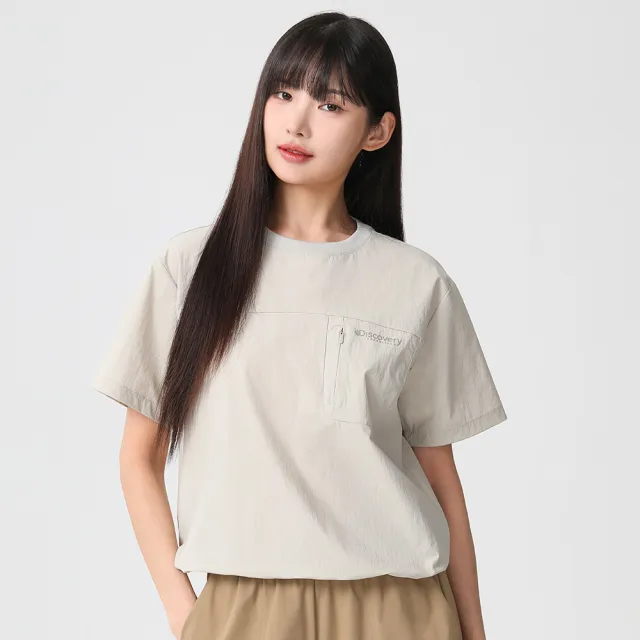 【Discovery Expedition】Freshvent 女版梭織短袖T恤 上衣(DWRS9C053-NBD)