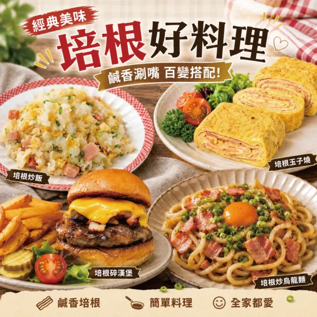 【約克街肉舖】家常培根切片10包(200g±10％/包)