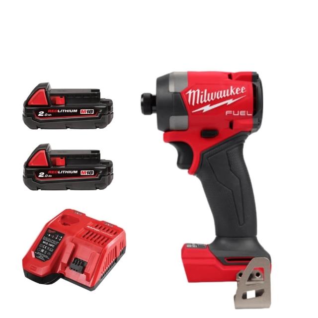 【Milwaukee 美沃奇】M18 FID3 18V 無刷衝擊起子機電鑽(M18 FID3 主機+雙2.0電池+充電器+原廠提袋)