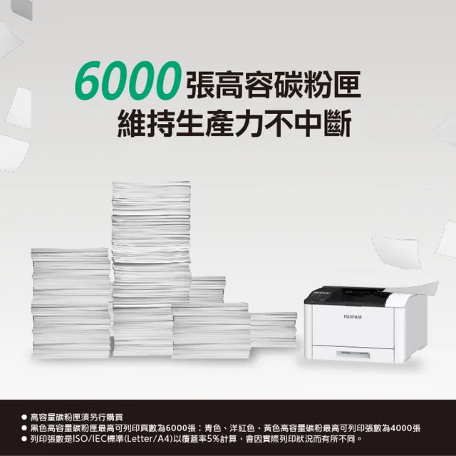 【FUJIFILM 富士軟片】搭1黑3彩高容量碳粉★ApeosPrint C325dw 彩色雷射雙面無線S-LED印表機