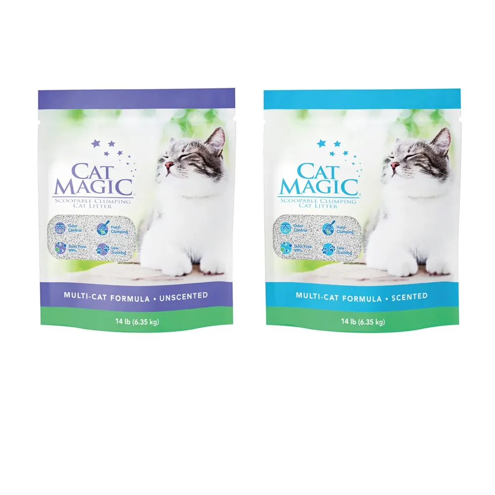 【CAT MAGIC魔淨貓】天然鈉基膨潤土貓砂6.35KG/14磅X3包/箱(礦砂 低粉塵 用量省 凝結 便宜)