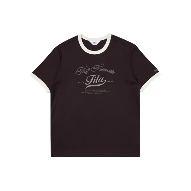 【FILA】FILA 男短袖圓領T恤-棕色 1TEA-5401-BN