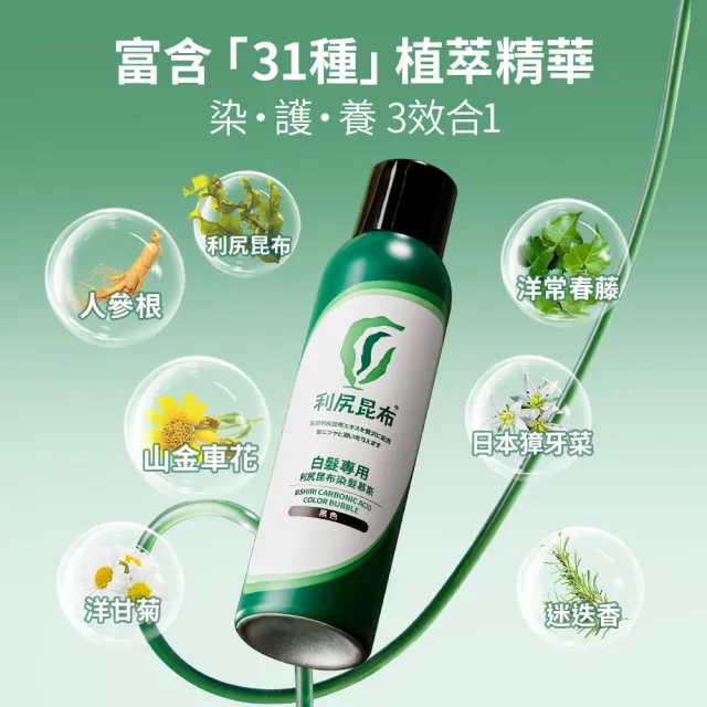 【台隆手創館】Sastty利尻昆布 白髮用染髮慕斯180g(黑色/深棕色)
