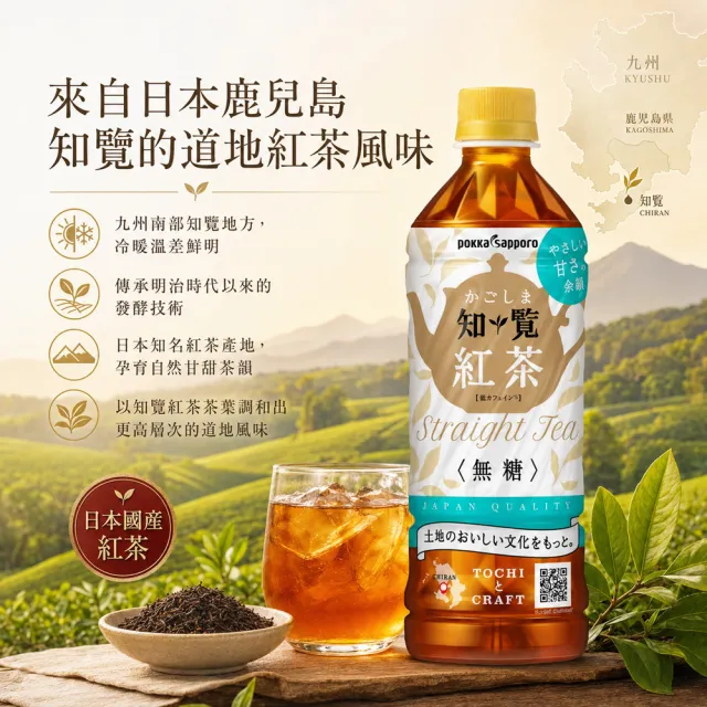 【Pokka sapporo】無糖鹿兒島知覽紅茶500mlx24入/箱(日本無糖茶)