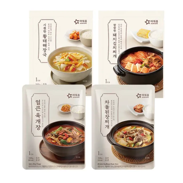 【韓味不二】韓國料理即食湯包300gx1包 口味任選(豬肉泡菜鍋/辣牛肉湯/牛五花大醬/乾明太魚湯)