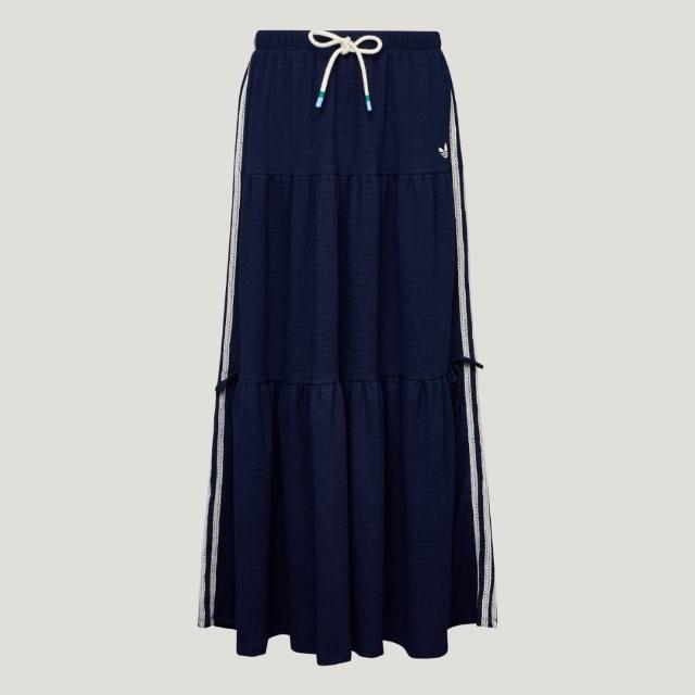 【adidas 愛迪達】運動 休閒 長裙 裙子 女裙 RESORT SKIRT L(KX0728)