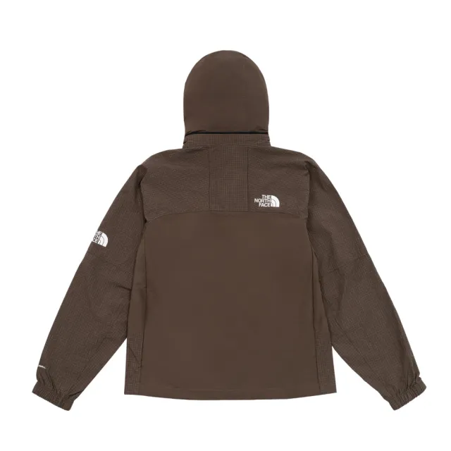 【The North Face】北面男款棕色WindWall防風防曬可收納連帽外套｜8ENF1OI