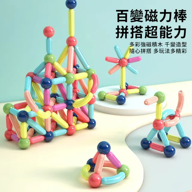LECHAO 益智磁力棒積木 117件套 百變拼裝磁力積木 幼兒空間思維訓練 早教益智玩具 兒童禮物