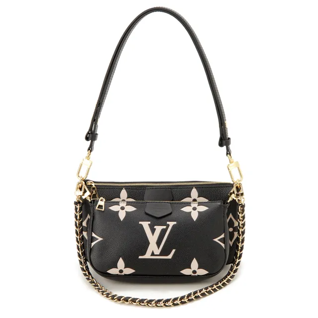 【Louis Vuitton 路易威登】M45777 經典Multi Pochette Accessoires系列兩用款肩背斜背包(全新展示品-黑色)