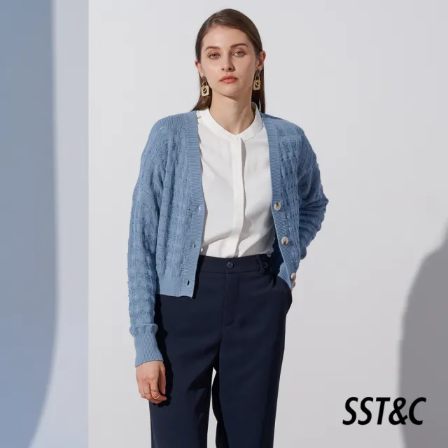 【SST&C】女裝 寶寶藍簍空針織外套8662304002(換季55折)