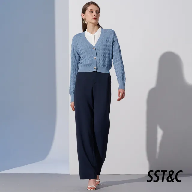 【SST&C】女裝 寶寶藍簍空針織外套8662304002(換季55折)