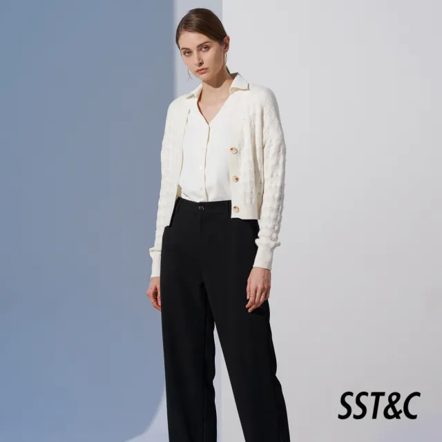 【SST&C】女裝 白色簍空針織衫罩衫8662304001(換季55折)