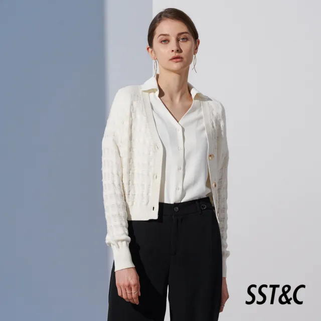 【SST&C】女裝 白色簍空針織衫罩衫8662304001(換季55折)