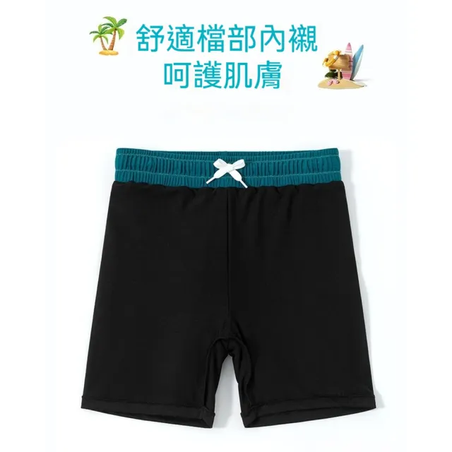 【橘魔法】大童 漫畫鯊魚前拉鍊插肩短袖泳衣+泳褲 2件式 兒童 男童 童裝 泳裝 游泳課 玩水 泳衣 戲水 海邊
