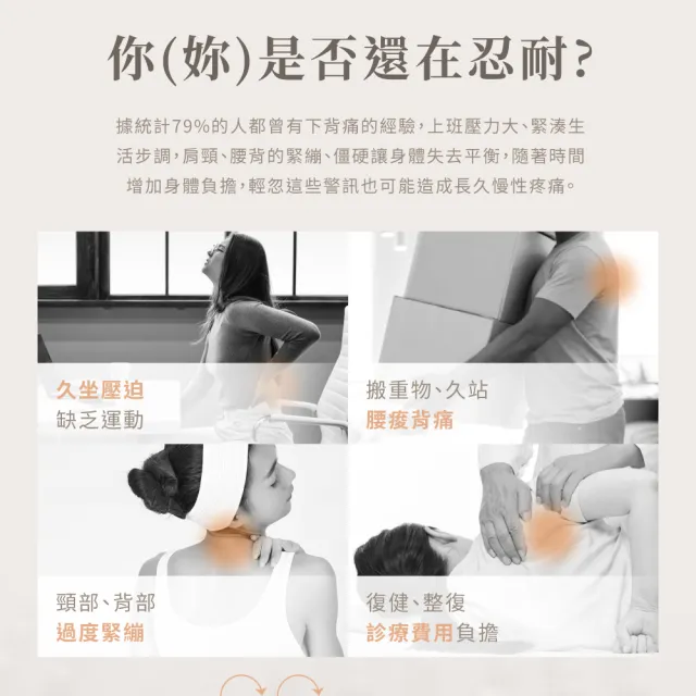 【Beroso 倍麗森】寬版旋轉式磁石腰椎按摩拉背器 送舒緩布套C14(背部伸展器/頂腰板/展脊/拉筋/長輩禮物)