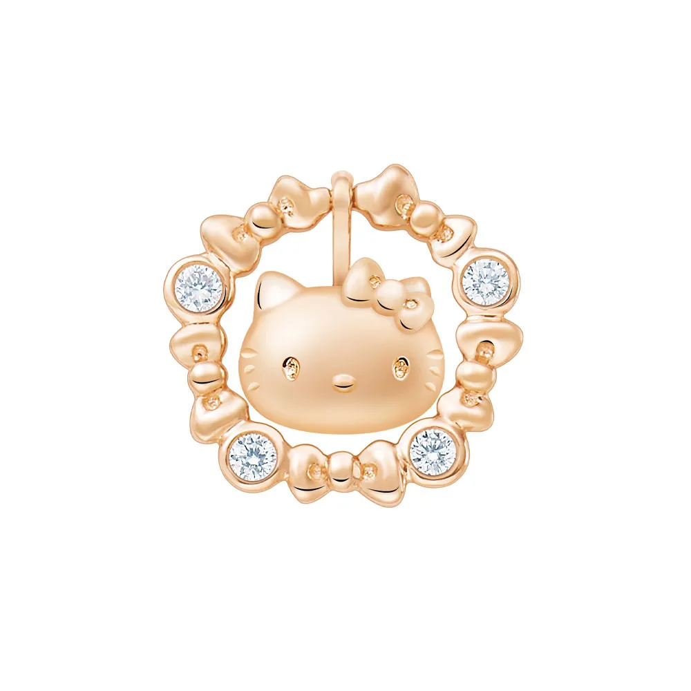 【Just Diamond】鎮金店 18K玫瑰金 Hello Kitty 甜蜜環繞 鑽石單耳耳環