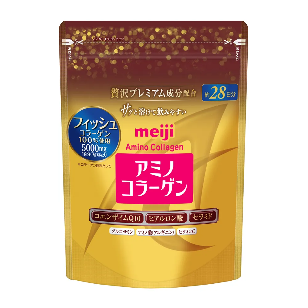 【Meiji 明治】明治膠原蛋白粉璀璨金版28日份袋裝196g(膠原蛋白)