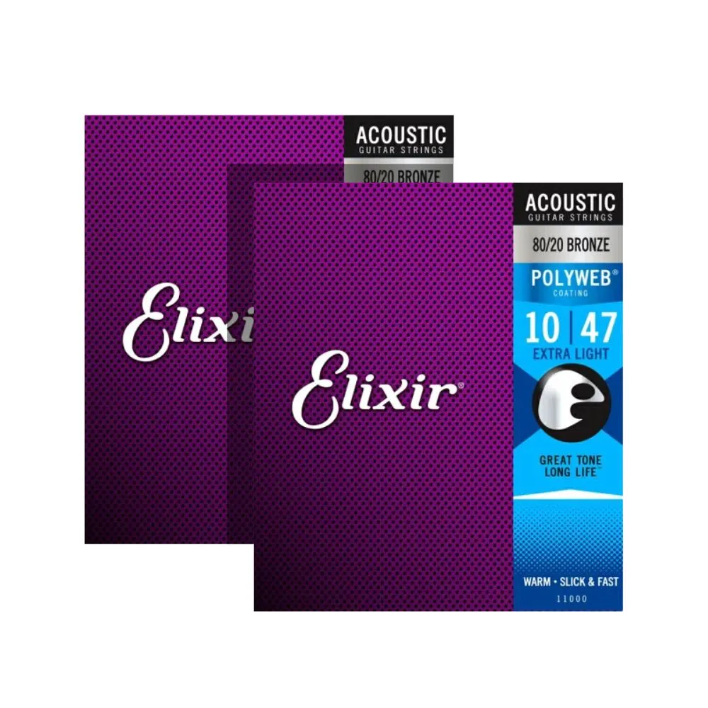 【ELIXIR】ELIXIR 10-47 黃銅 木吉他弦 80/20 POLYWEB 兩包優惠價(高級包膜弦 木吉他弦)