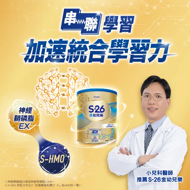 【惠氏 S-26】官方直營 金幼兒樂S-HMO配方1-3歲（400gx24罐）(免運/水沖即享/溫暖營養/兒童禮物)