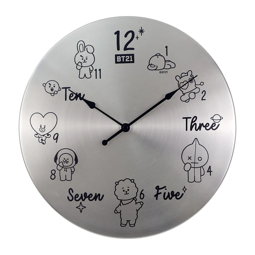 【CarryPlus】BT21的數學課鐵片掛鐘_LINE FRIENDS官方授權(Carry+獨家設計鐵片鐘、MIT高品質)