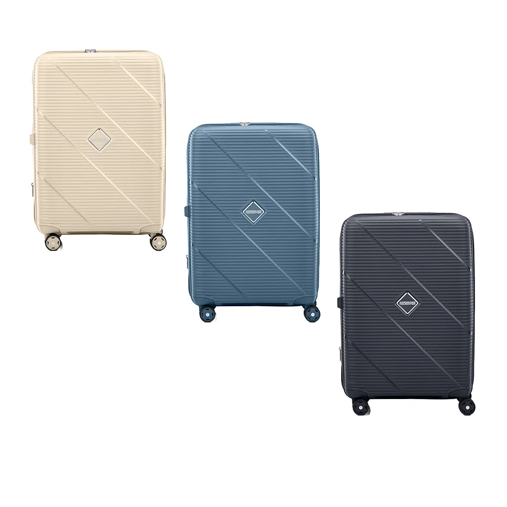 【AMERICAN TOURISTER 美國旅行者】24吋 EZYLIF 可擴充大容量抗刮輕量PP防盜拉鍊行李箱/旅行箱(多色可選)