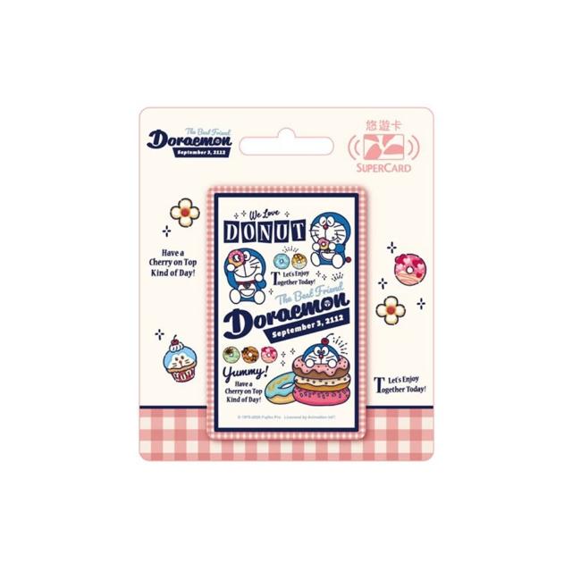【Easycard 悠遊卡】哆啦A夢 甜甜圈系列Supercard悠遊卡-love donut