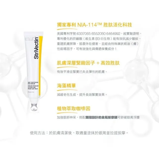 【StriVectin 皺效奇蹟】皺效奇蹟品牌周★360°皺效緊緻繃繃眼周精華30ml(眼周拉提/冠軍眼霜)