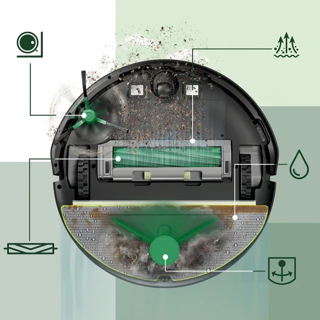 【iRobot】新機 Roomba 205 Combo 掃拖機器人晨霧白(內建集塵壓縮/70倍吸力/深層拖地/快速建圖/不斷電續掃)