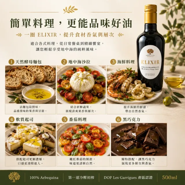 【CUADRAT VALLEY】艾利爾特級冷壓初榨橄欖油 500ml(初入口帶有柔和甜感)雙11