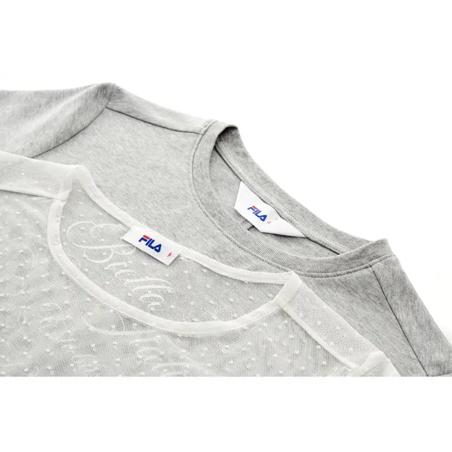 【FILA】女長袖圓領T恤-麻灰 5TEA-5411-MY
