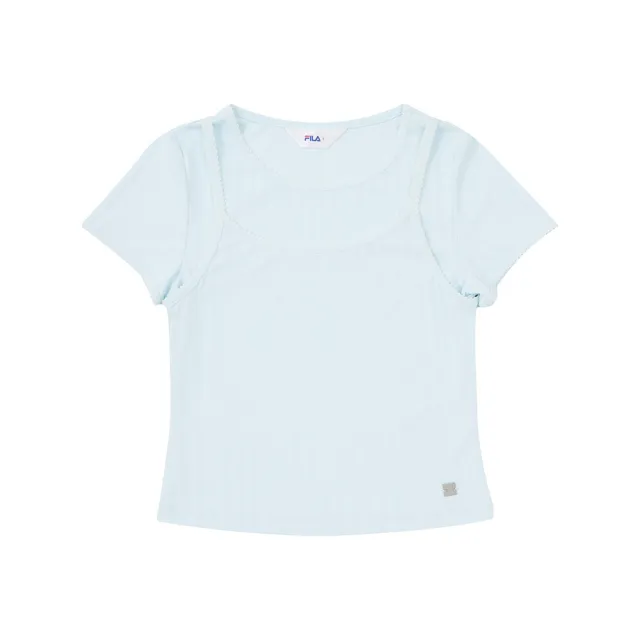 【FILA】女短袖圓領T恤-藍色 5TEA-5410-LB