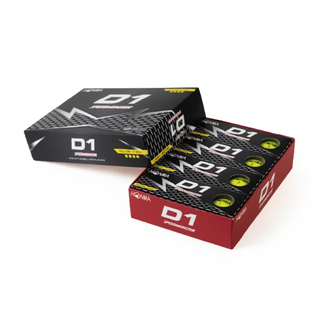 【HONMA 本間高爾夫】三層球 高爾夫球GOLF BALL D1 SPEEDMONSTER 2023 BT2302/新款BT2504(5盒組)