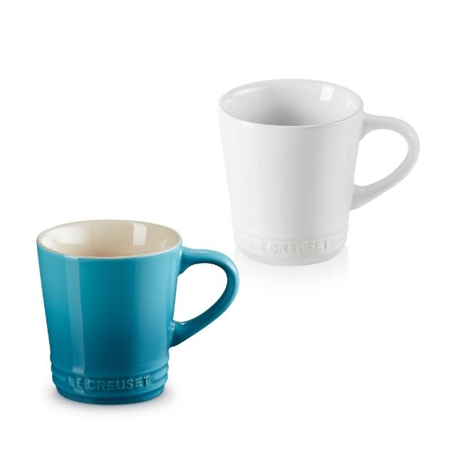 【Le Creuset】瓷器V馬克杯(加勒比海藍/雪花白 2色選1)