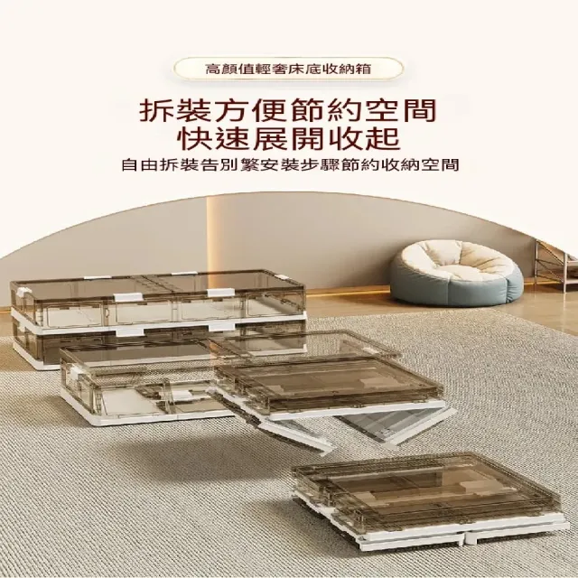 【ZHIPU 芝浦】收納箱 床底收納箱 64*42*20CM折疊收納箱 大容量床底櫃 抽屜式整理箱 帶輪整理箱 定制款L