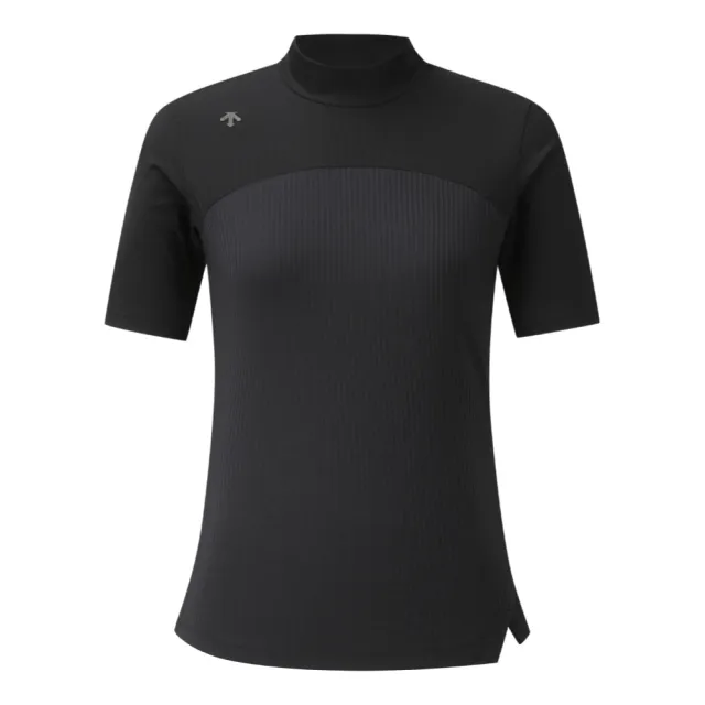【DESCENTE】GOLF 迪桑特 MOCK-NECK RIBBED 女款 高爾夫高領短袖上衣 短袖T恤 運動上衣(兩色任選)
