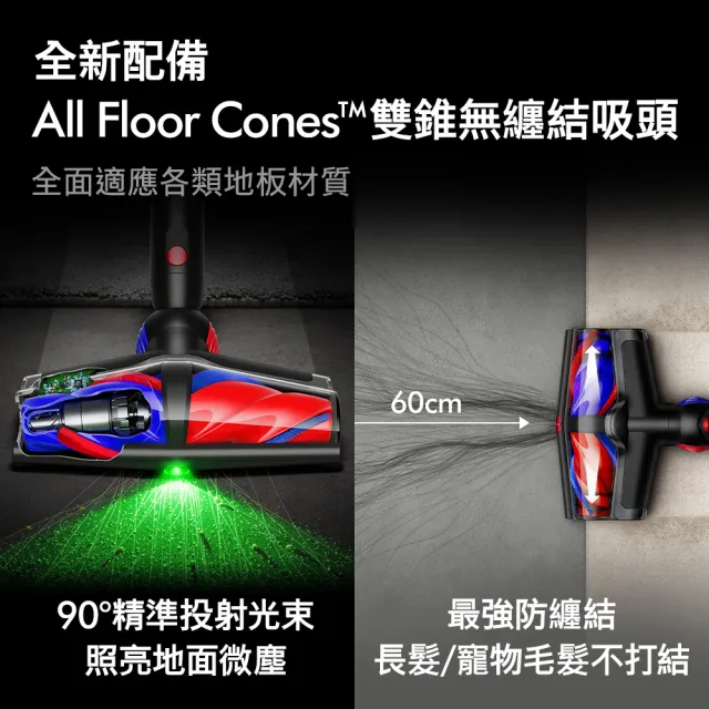 【dyson 戴森】V10 Konical 雙錐無纏結吸塵器 (momo獨家特談新品上市/毛髮剋星/光學偵測)