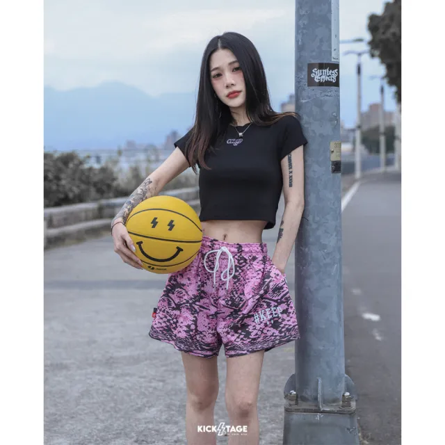 KEEP EMBROIDERED ELASTIC CROP TEE 白色 黑色 刺繡 LOGO 彈性 短版 短TEE (KS330)