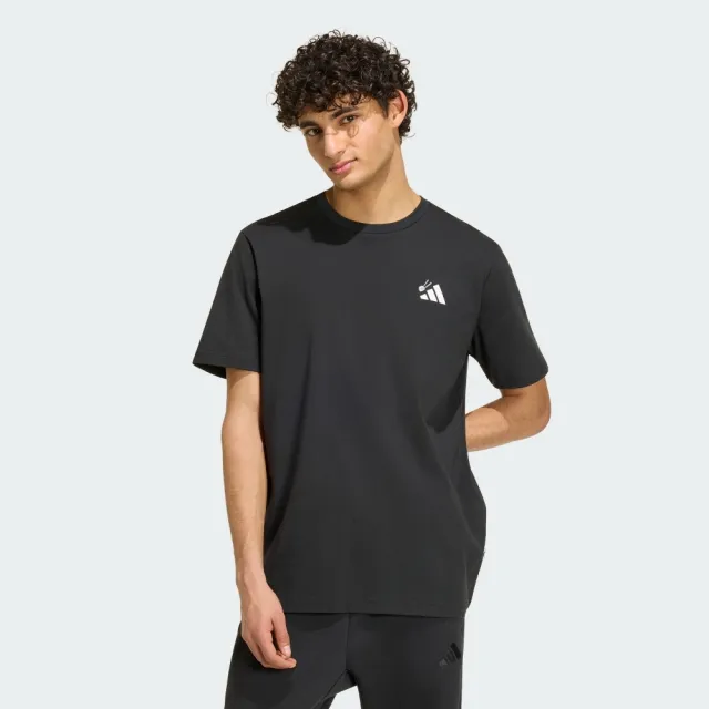 【adidas 愛迪達】短袖上衣 男 寬鬆版型 亞規 M SUSHI T 黑 KS5078 (S3425)