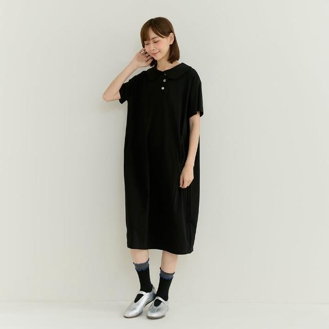 【a la sha】休閒棉織短袖襯衫洋裝