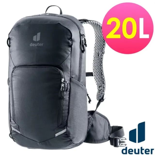 【deuter】輕量化 Bike I 減震透氣自行車背包20L (含雨罩/可容3L水袋)/ 3202125 黑