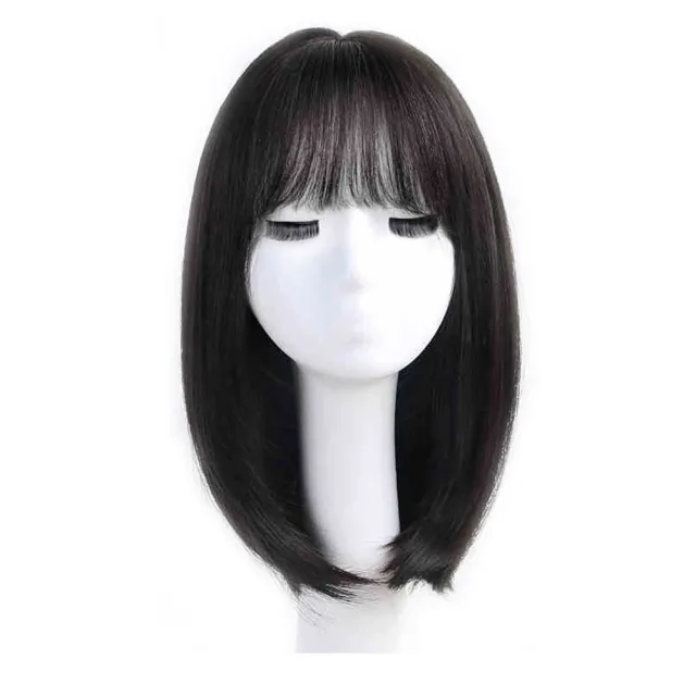 【巴黎精品】真髮中長髮整頂假髮透氣輕量免打理假髮隱形增髮(氣質短波波女假髮2色n1ky56)