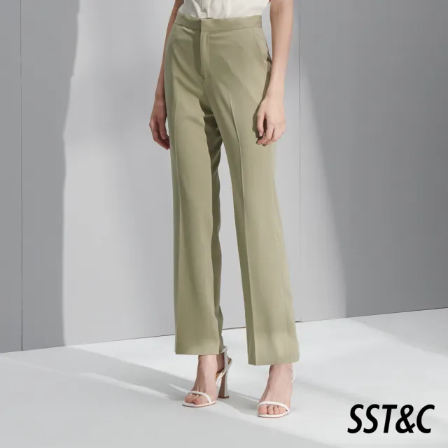 【SST&C】女裝 芽黃綠直筒西裝褲7262206004(雙11精選)