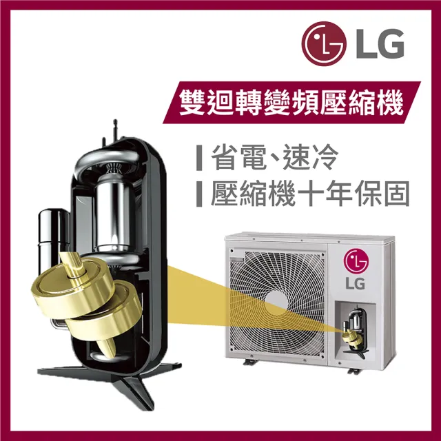 【LG 樂金】白金級3-5坪◆極淨系列 DUALCOOL WiFi 雙迴轉冷暖變頻分離式空調(LSU28DHS+LSN28DDHS)