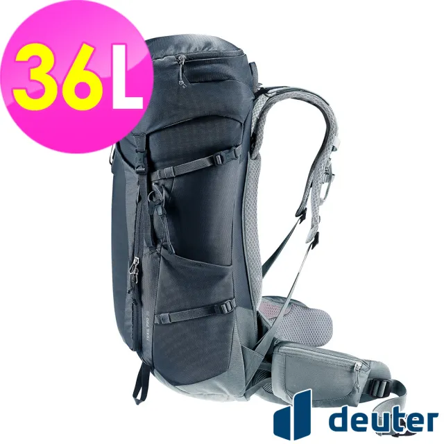 【deuter】TRAIL PRO輕量拔熱透氣背包36L(3441324黑/戶外休閒/健行包/登山包)
