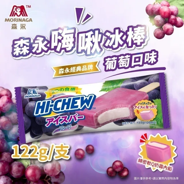 【森永製菓】嗨啾冰棒葡萄口味x24支/箱(122g/支)
