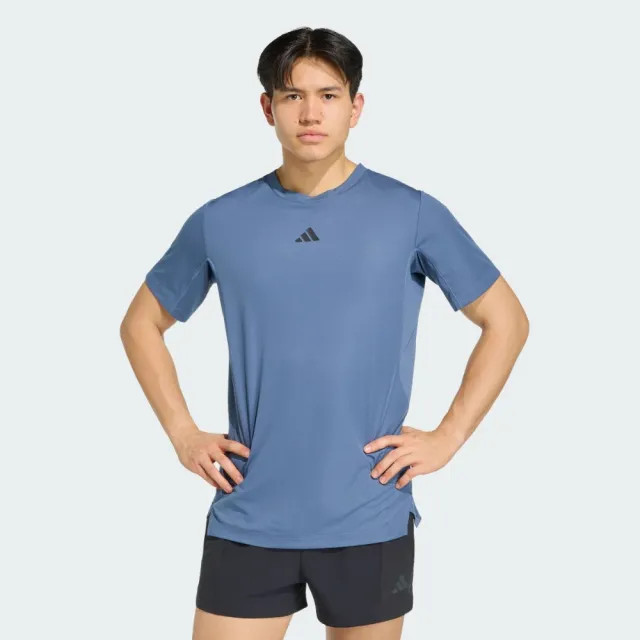 【adidas 愛迪達】短袖上衣 男 訓練 慢跑 亞規 D4T PrimeLift T 藍 KV6621