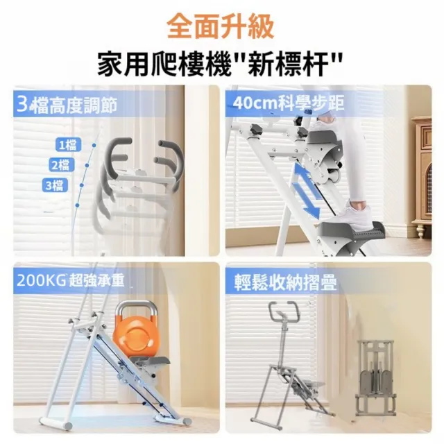 【小不記】攀爬登山健身機(家用折疊爬樓機 靜音加固 踏步機 登山機 暴汗減脂 健腹機 有氧運動 登高機)