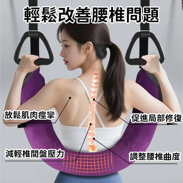 極美家居  便攜式腰椎牽引帶(腰椎牽引帶 腰椎伸展器 護腰牽引帶 脊椎牽引帶 肩頸拉伸 腰椎牽引)