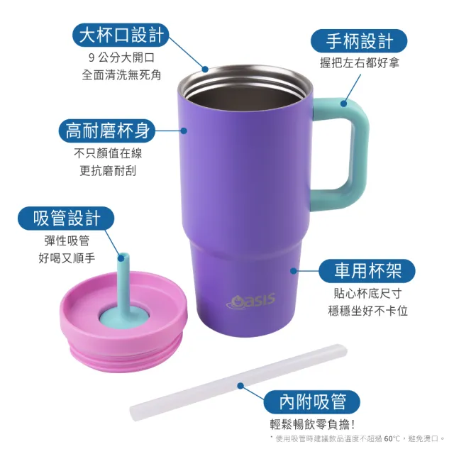 【Oasis】官方直營 買一送一 任選混搭 雙層真空保溫吸管隨行杯 700ml